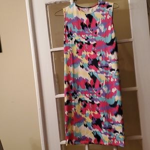 neon splatter print dress